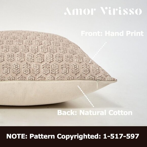 Floral Pillow Couch Decorative Throw Accent Sofa Cloud Cream Covers 18x18 1PC - Picture 2 of 7